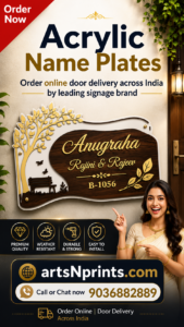 Customised designer Acrylic House Name Plate Maker in India
